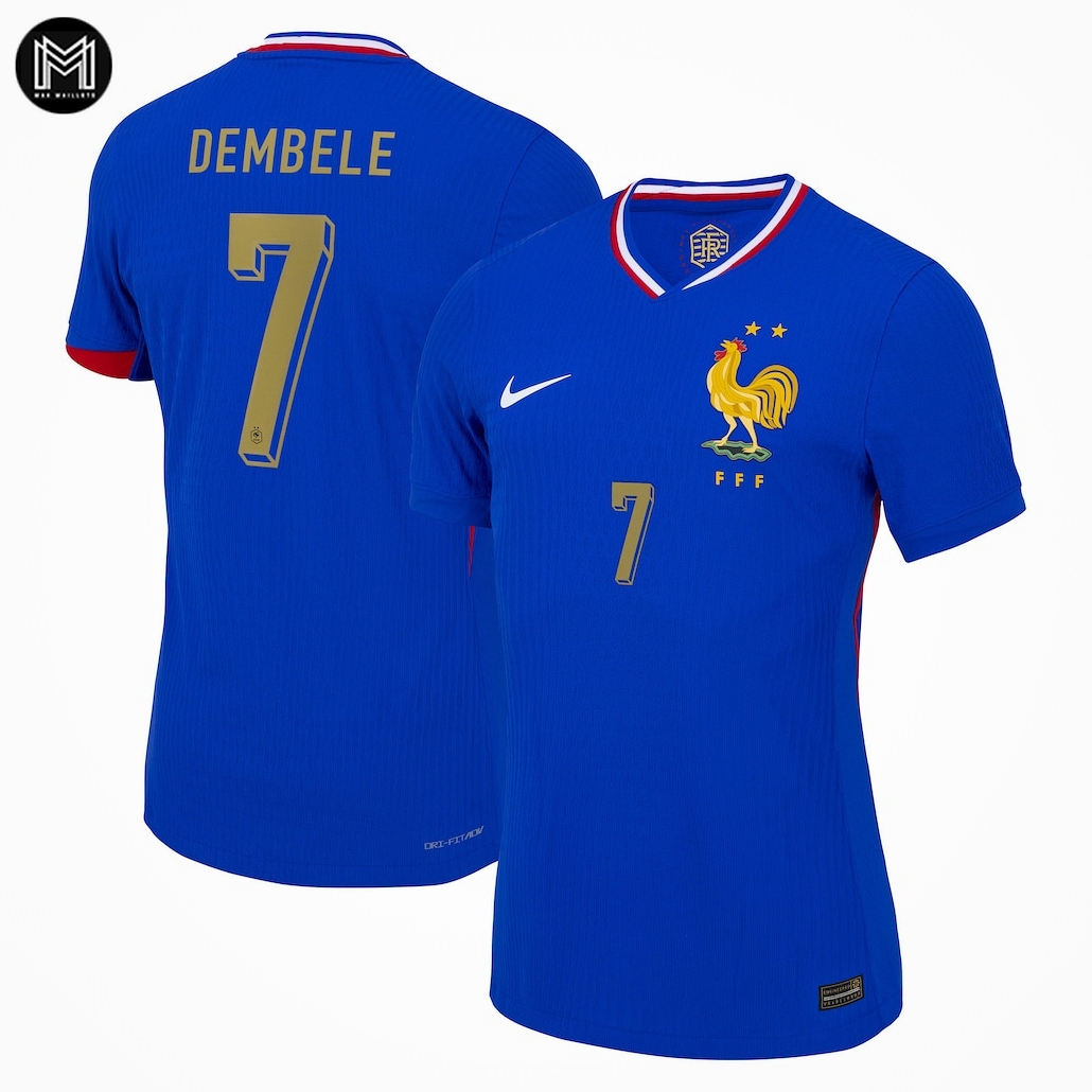 Maillot France Domicile 2024 - Dembélé Flocage Or - Authentic