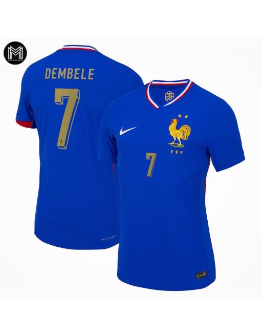 Maillot France Domicile 2024 - Dembélé Flocage Or - Authentic