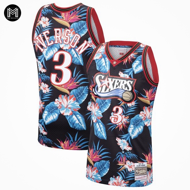 Allen Iverson Philadelphia 76ers Mitchell & Ness Floral Fashion