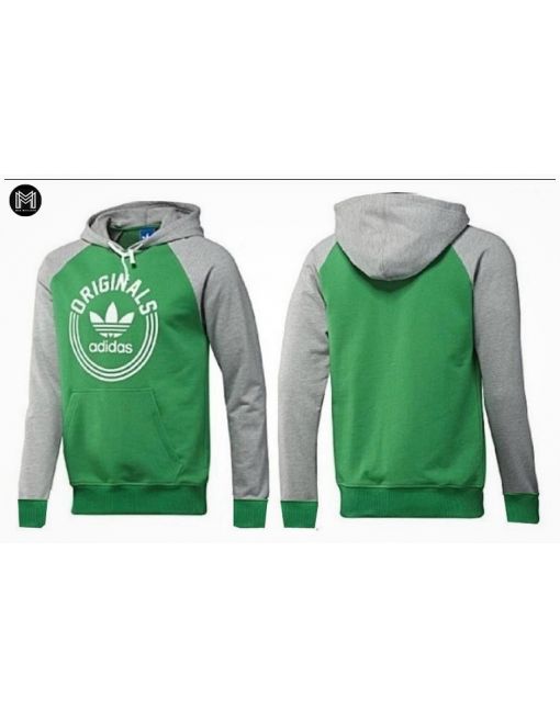 Sweat-shirt Capuche Adidas - Vert/gris