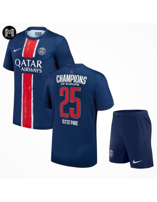 Psg Champions 2025 Junior Kit - Champions Of Europe